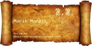 Marik Margit névjegykártya